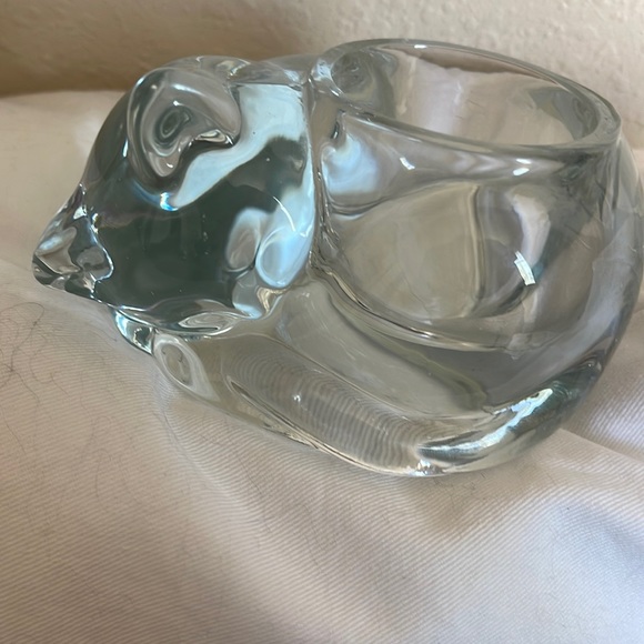 Indiana Glass Other - Indiana glass votive holder !!! Such a sweet sleeping kitty !!!